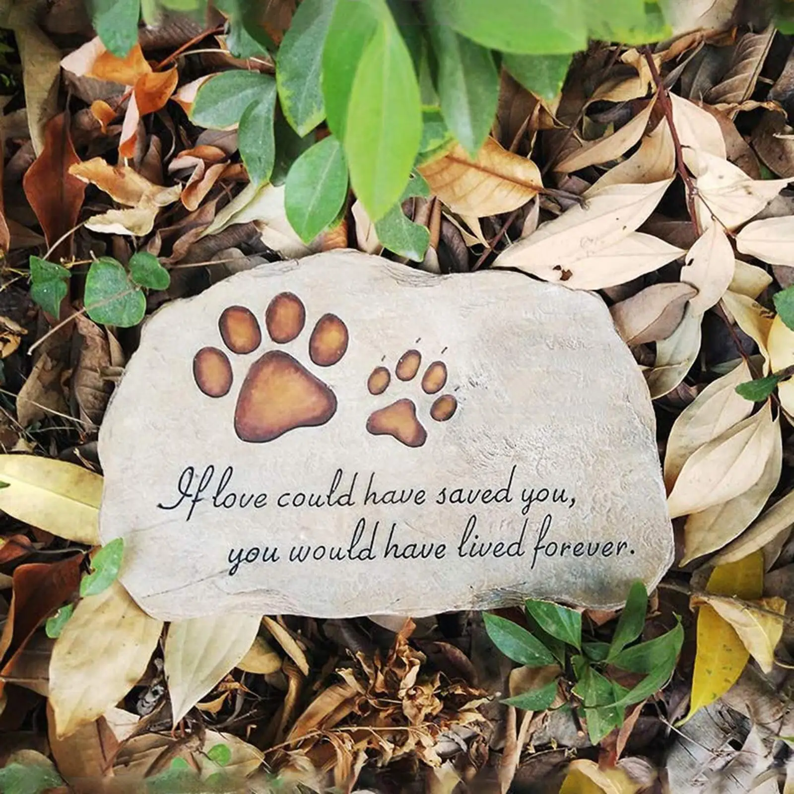 Paw Print Pet Memorial  Outdoor Grave Marker Cat Puppy Kitten Tomb