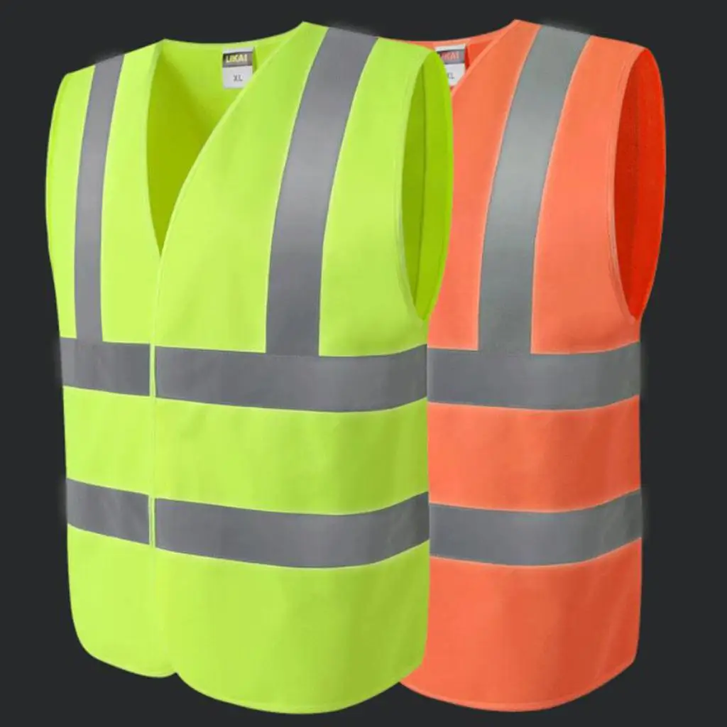 Reflective Safety Vest, Bright Neon Color with Reflective Strips XL 2 Colors Available