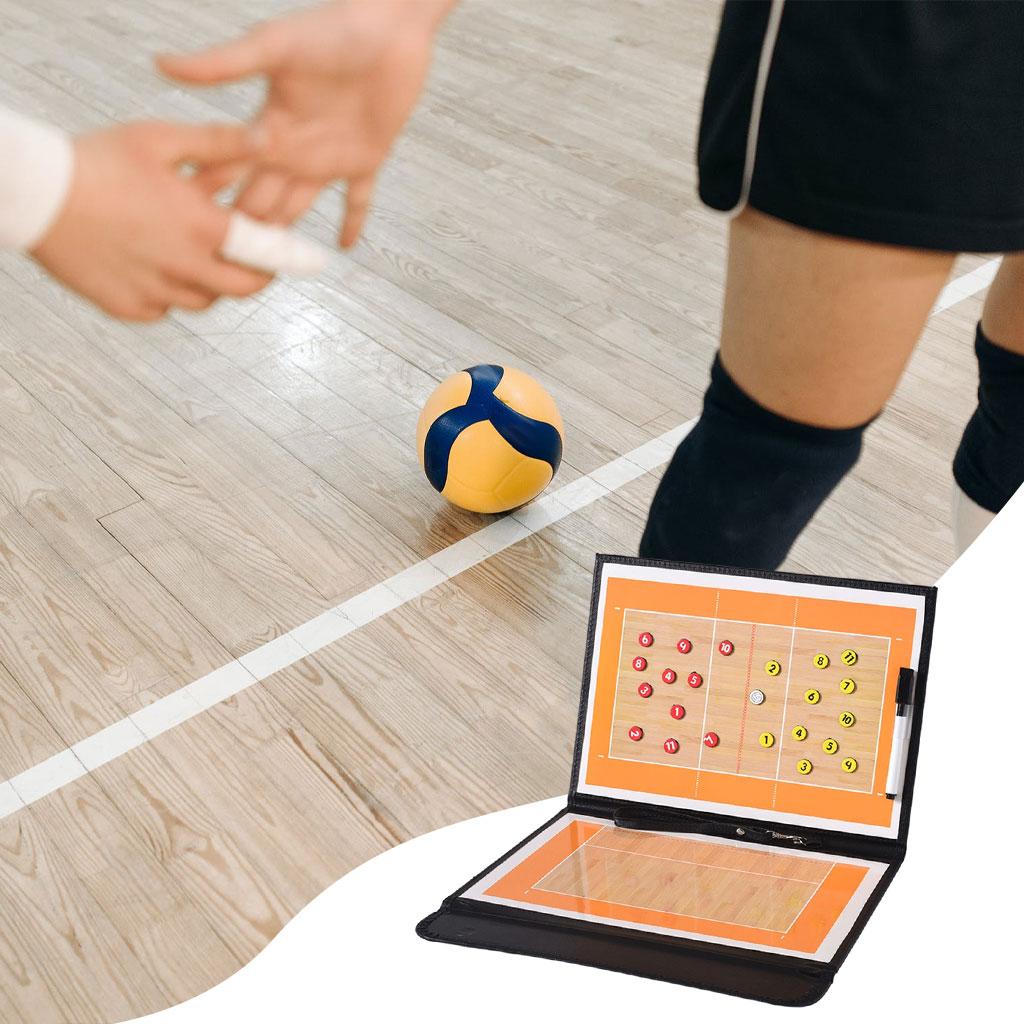 Folding Volleyball Coaching Clipboard w/ Coaches for Accessorty