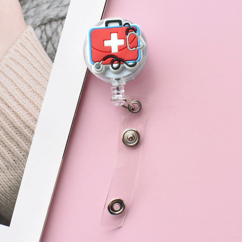 1pc Nette Medizinische Versorgung 60cm Silikon Versenkbare Abzeichen Reel Student Krankenschwester Ausstellung Enfermera Name Karte ID Karte Brust – Detail 8