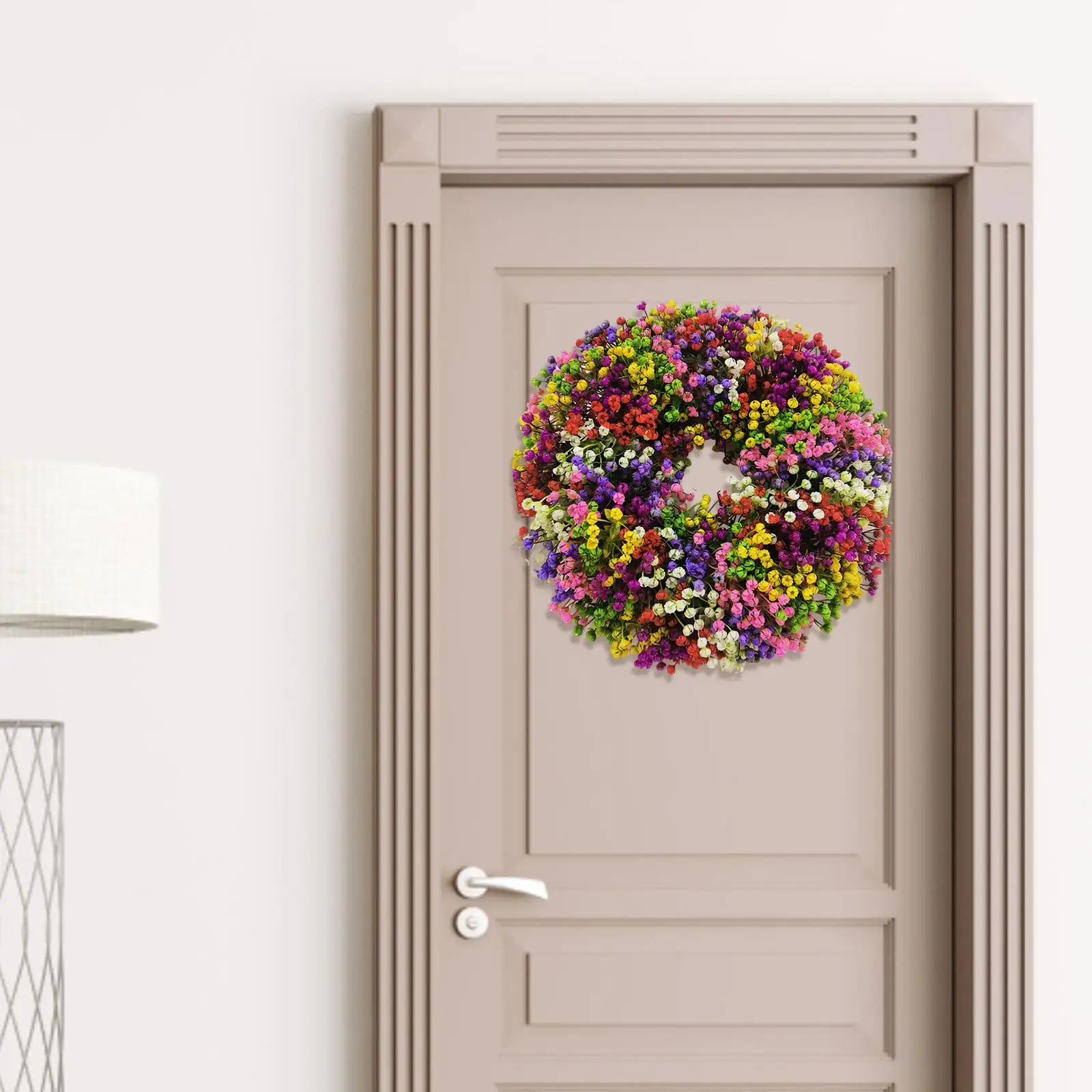 Spring Simulation Wreath 40cm Art Decor Gypsophila Garland for Door Festival