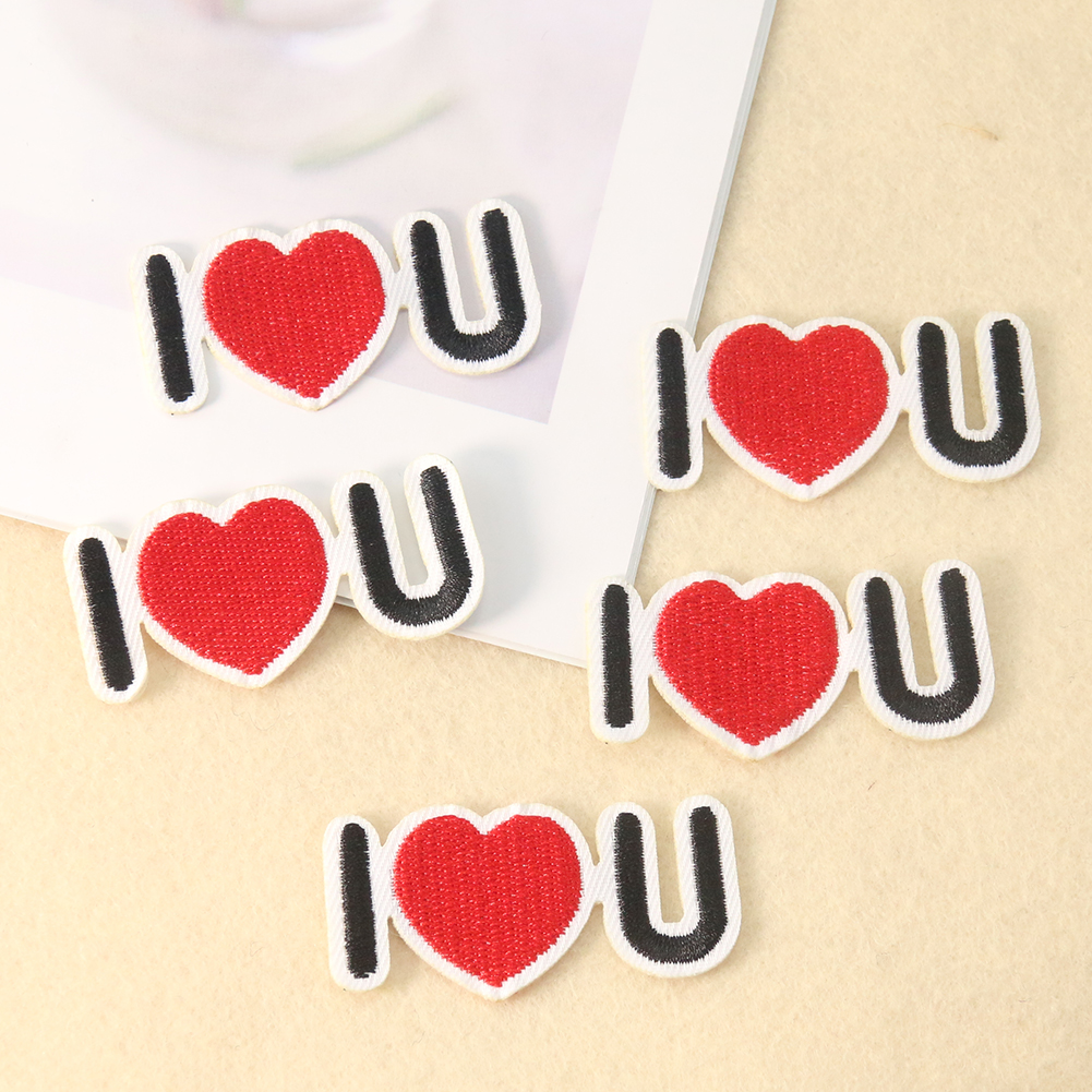 2PCS Kreative Minimalistischen Design Liebe Brief Stickerei Patch Kleidung Tasche DIY Loophole Scrapbooking Zubehör Dekorative Handwerk – Detail 3