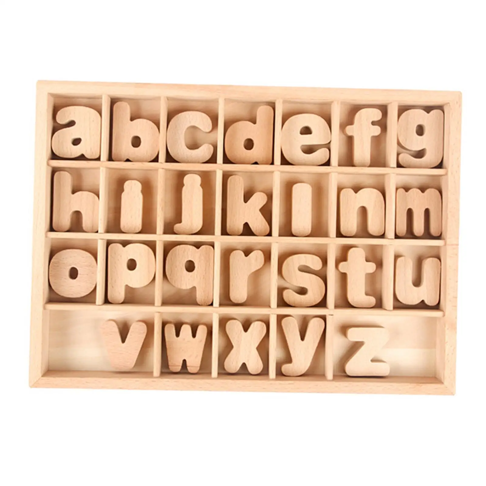 Wood Alphabet Letter Blocks Montessori Toys Teaching Aids for Children Baby
