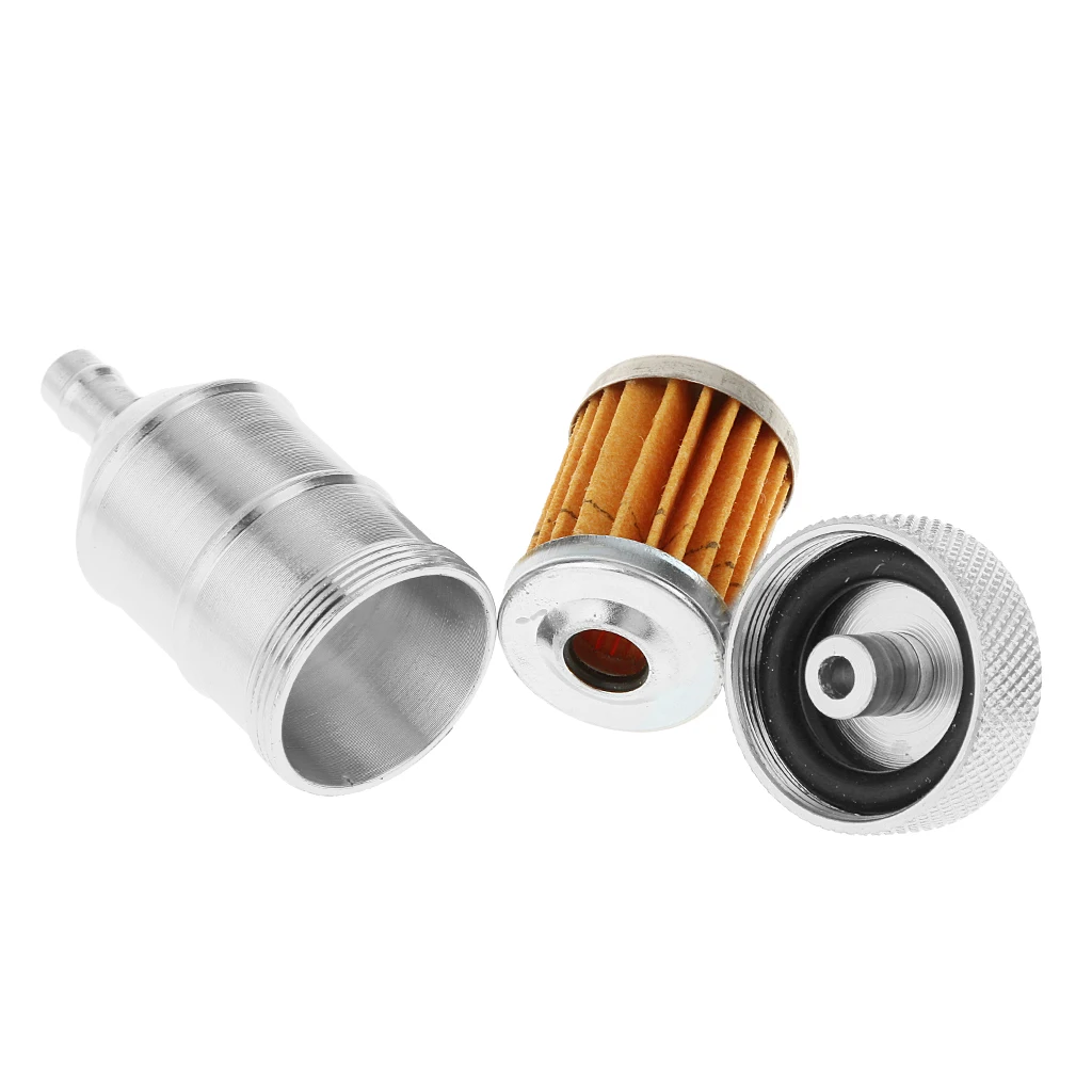 /4``6mm Inline Gas Fuel Filter for Motorcycle Dirt Bike ATV Silver