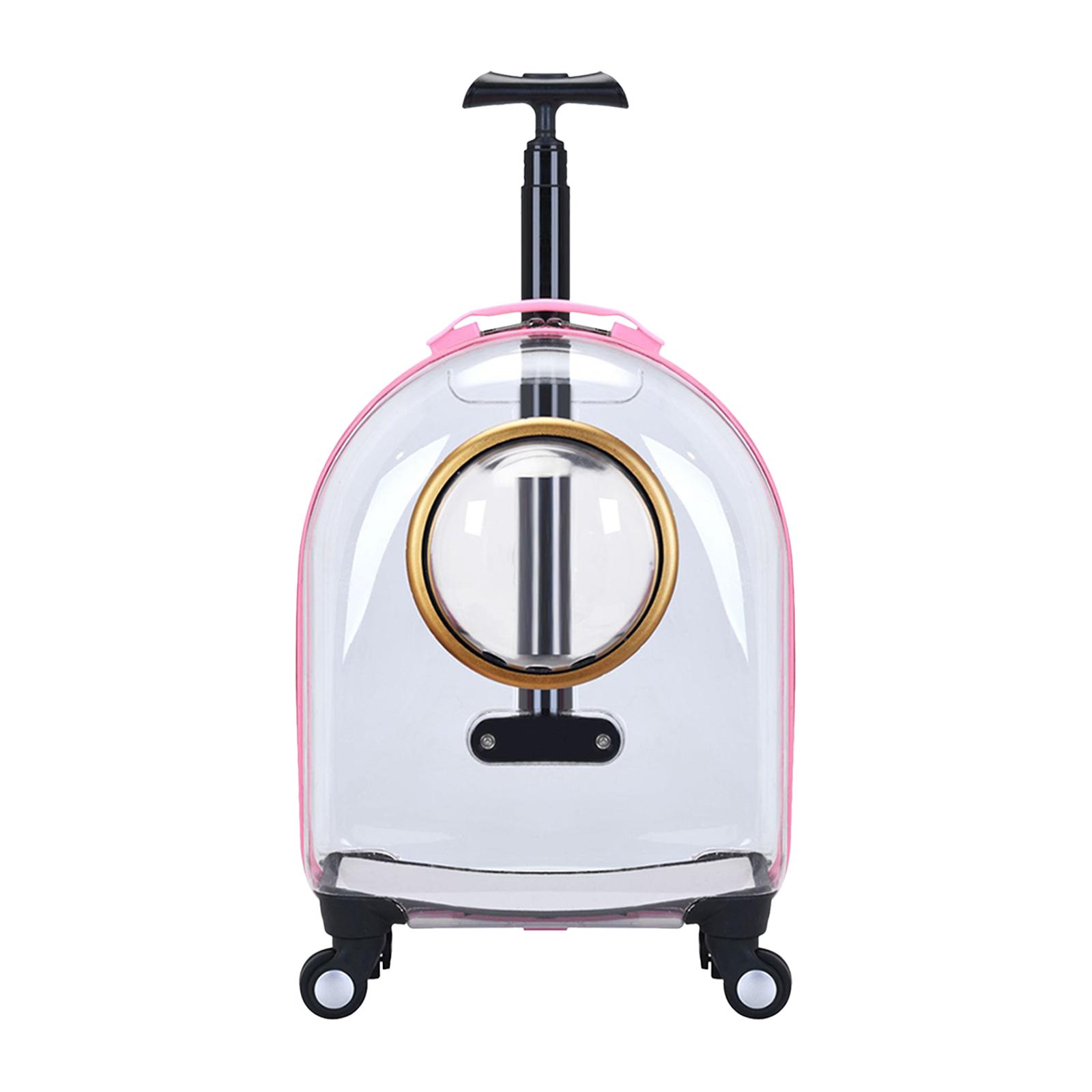 Pet Trolley Case Carrier for Cats and Puppy, Ventilated Cat Carrying Bag, for Travel, Hiking, Walking, Outdoor