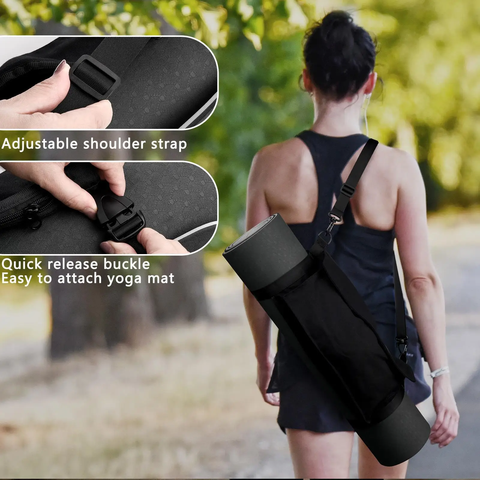 Yoga Mat Storage Bag Adjustable Strap Thick Professional for Outside Gym Bag Travelling Bag Foldable Durable Large Capacity