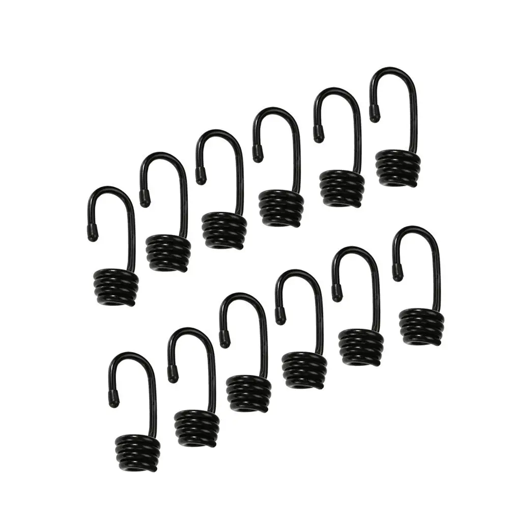 12pcs Strong Durable Steel Wire Hooks for 6 Shock Cord Rope