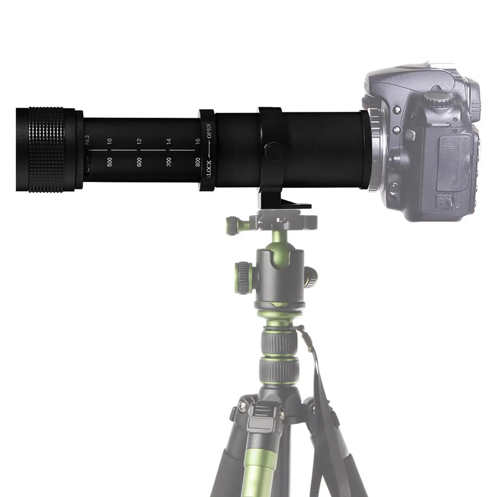 420-800mm Telephoto  Lens FX Mount Adapter Alloy Body DSLR Slr Cameras Digital Cameras Manual Focusing Multi Coated Lens