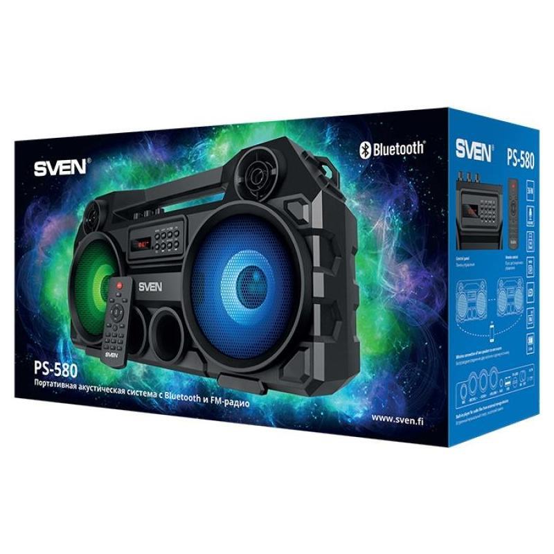 Sven ps 580 разборка. Sven ps-580 36 вт. Sven 580 колонка. портативная аудиосистема sven ps-580 черный. свен пс 580.