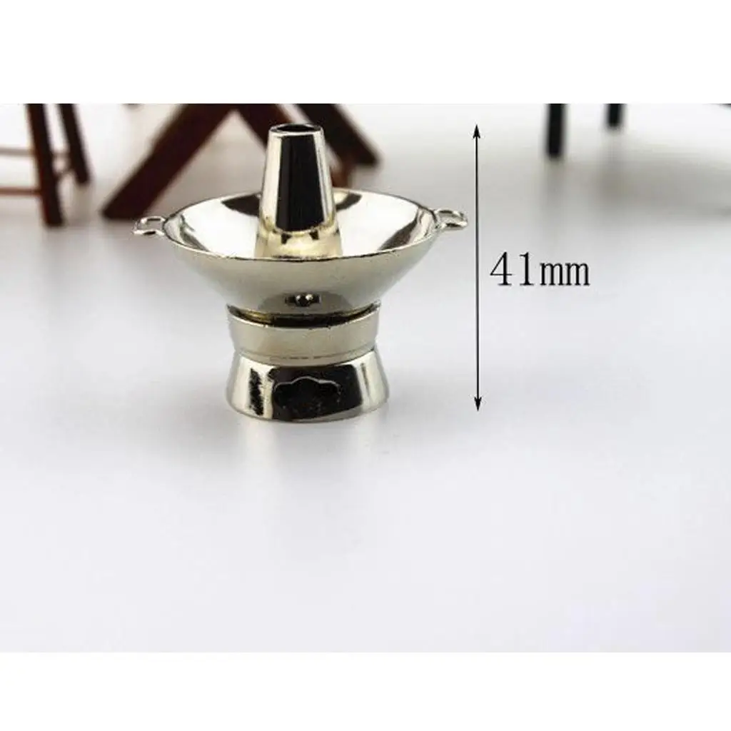 1/12 Scale Vintage Pot Chafing Dish Model for Dolls House Kitchen Life Scenes Decor Accessories