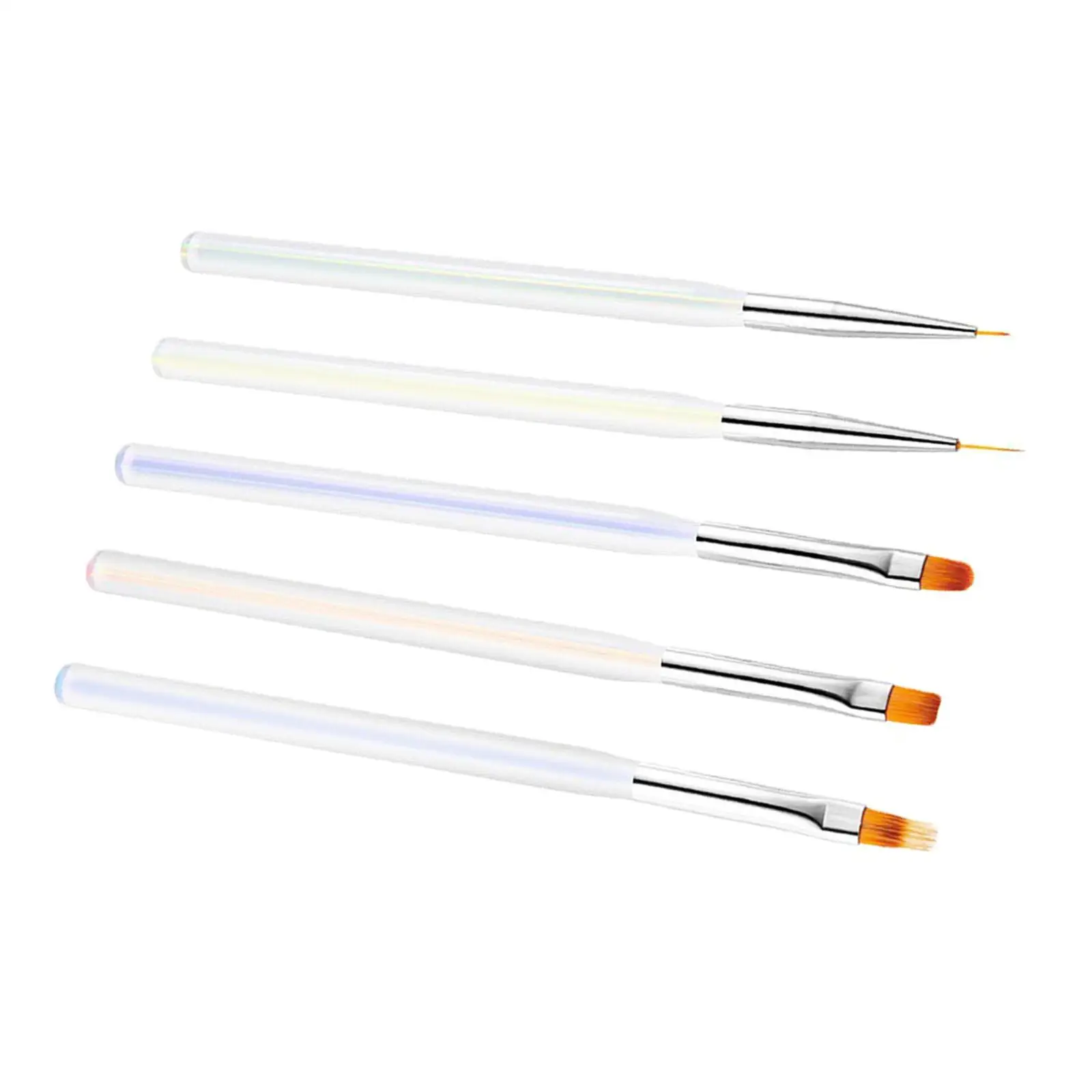 5Pcs Nail Art Brush Pen Manicure Tool Brush Tool Set, Spatula Stick Tips Liner