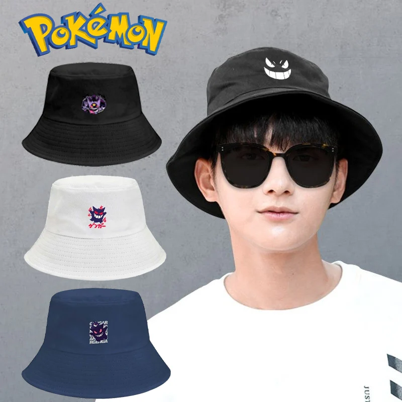 Anime Pokemon Gengar fisherman hat, Hiphop Bucket, Men's Caps - Casual Street Panama Hat