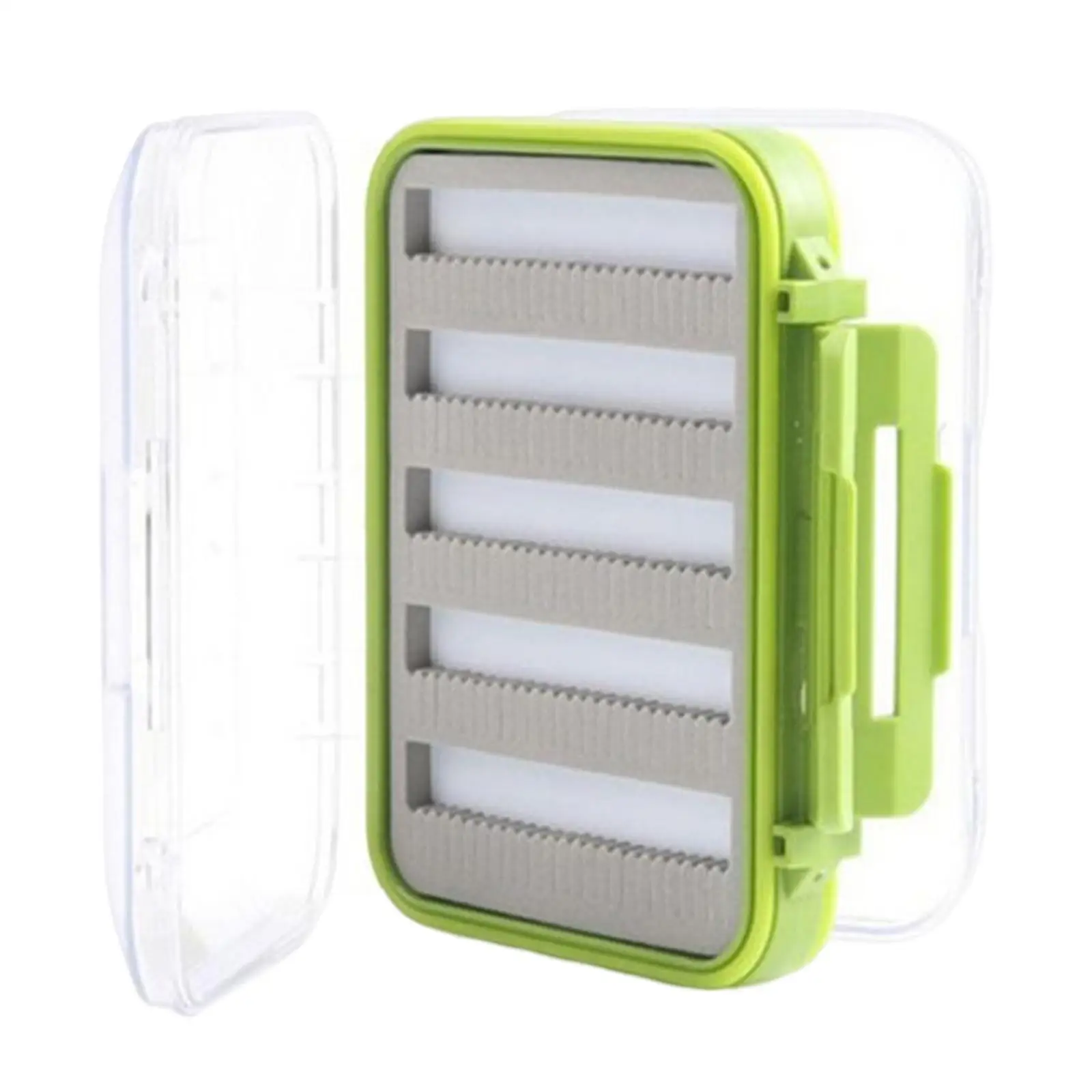 Slit Foam Waterproof Fly Fishing Box Case 3x1.3x4inch Accessory clear Lid  latches Sealed with Rubber Gasket