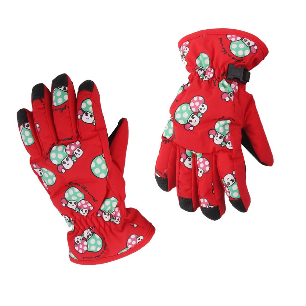 Winter Warm Waterproof Windproof Anti-slip Ski Gloves For 2-4 Yrs Kids