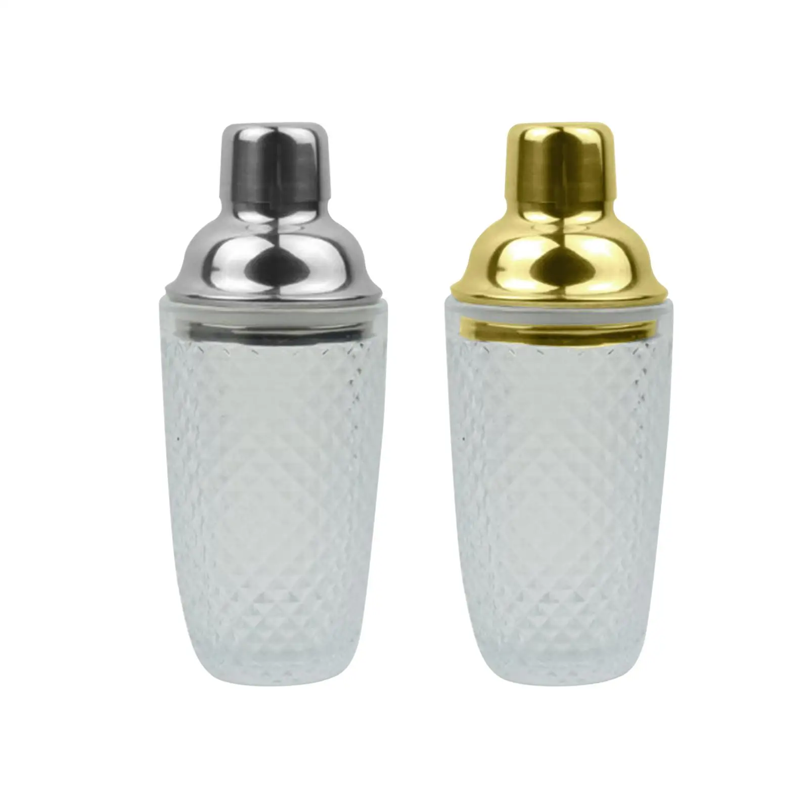 Glass Cocktail Shaker 350ml Martini Making Set with Leakproof Steel Lid