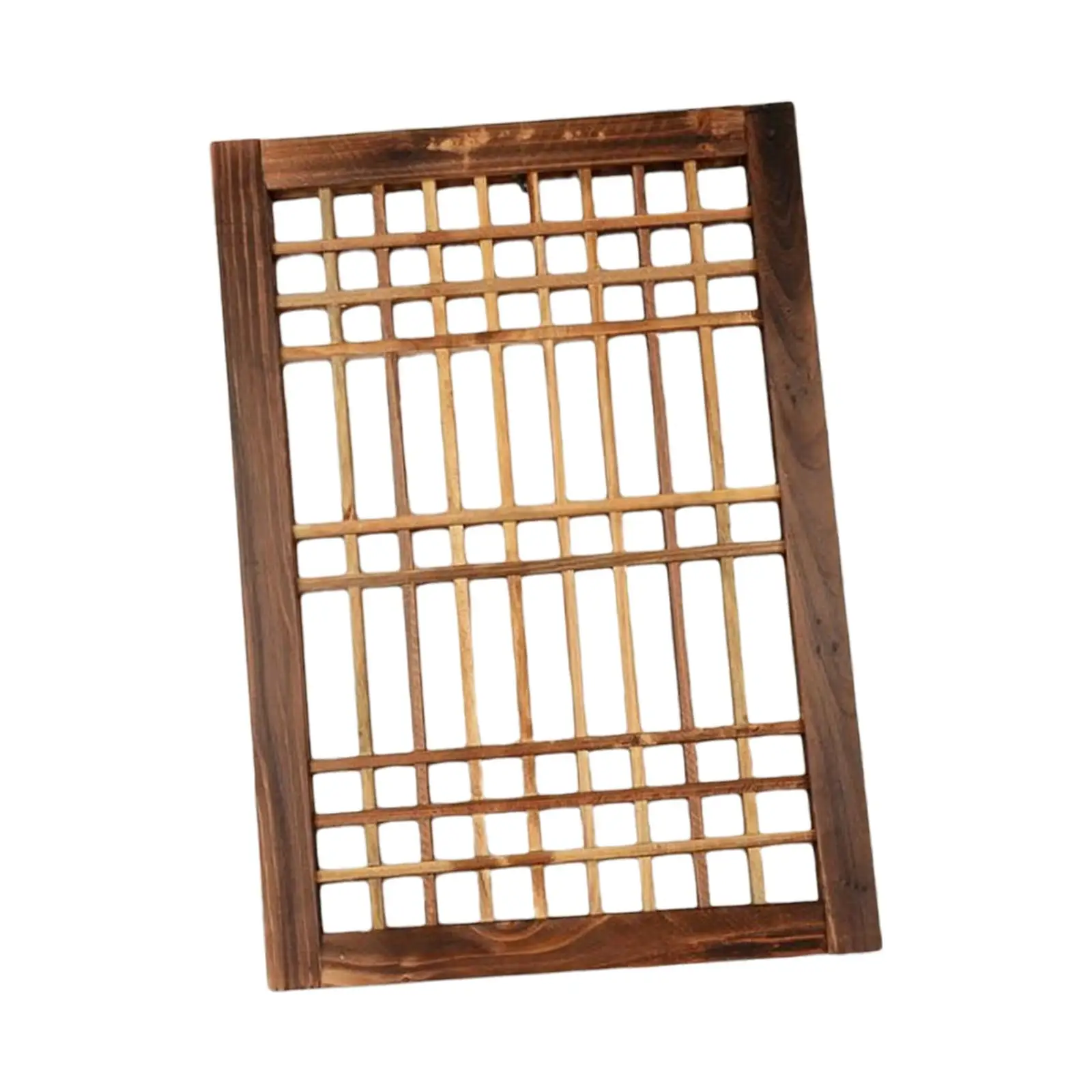 Wooden Lattice Window Frame for Window, Wall Pediment for Entrance, Living Room Easy to Hang Simple Old Style Vintage Light