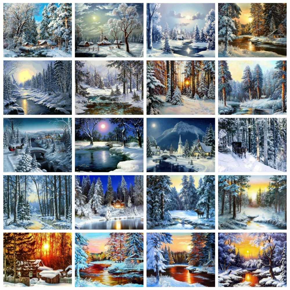 Diamond Art Painting Kit on Stretched Canvas, Forest