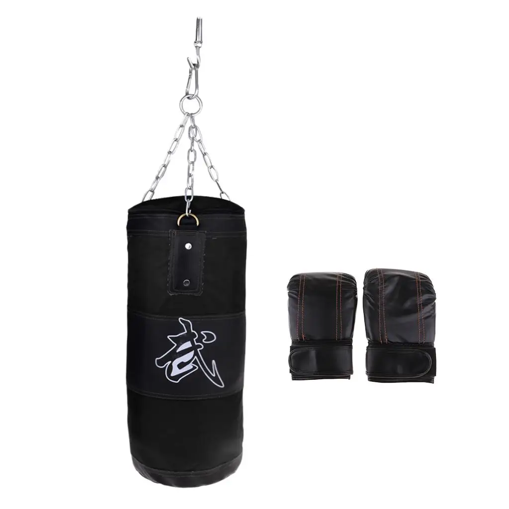Boxing Gift Set with Empty Kickboxing Bag and Punching Boxing Gloves, Durable and Reliable