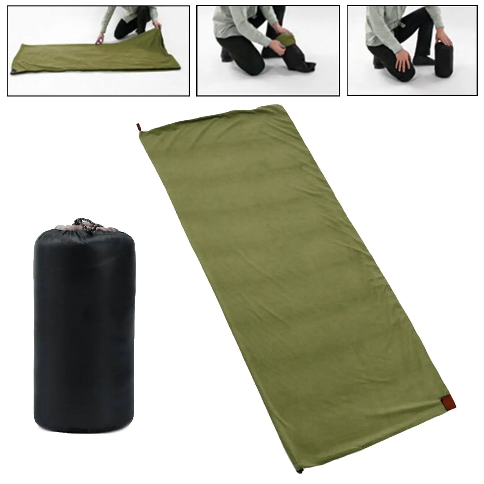 Camping Blanket Cushion  Fleece Sleeping Bag Liner for Hotel  Adult Sleeping Sack Sheet Travel Lightweight Portable