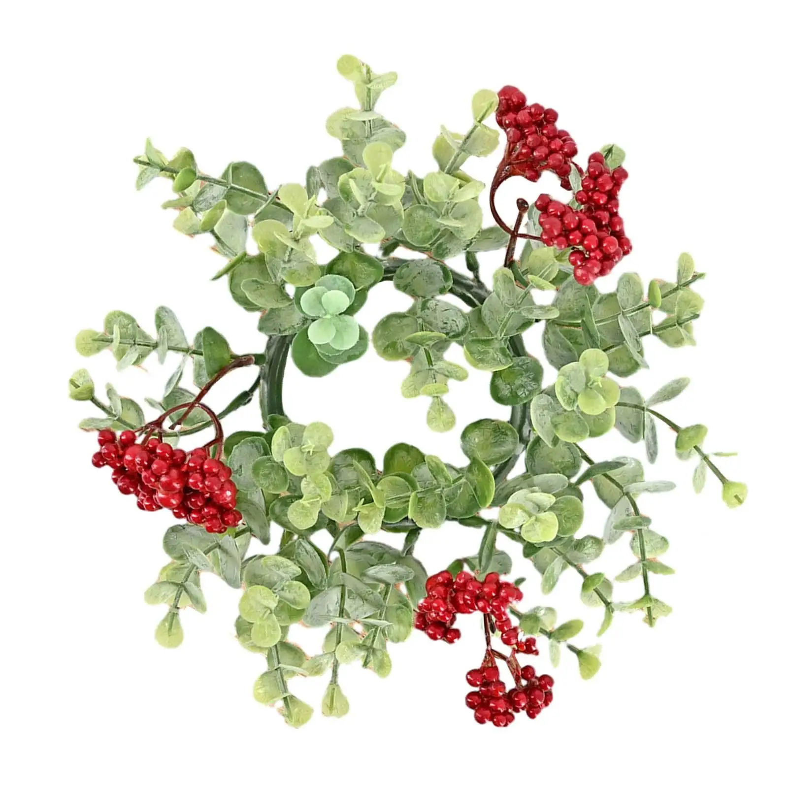 Berries Candle Rings Wreaths Christmas Decoration Berries Candle Holder for Dining Table Livingroom Parties Farmhouse Cafes