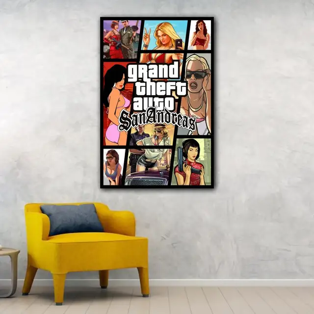 Jogo GTA 5 Grand Theft Auto HD Impressão Arte Branca Papel Revestido Cartaz  Decoração para casa Para Sala De Estar Quarto Decoração Da Parede -  AliExpress