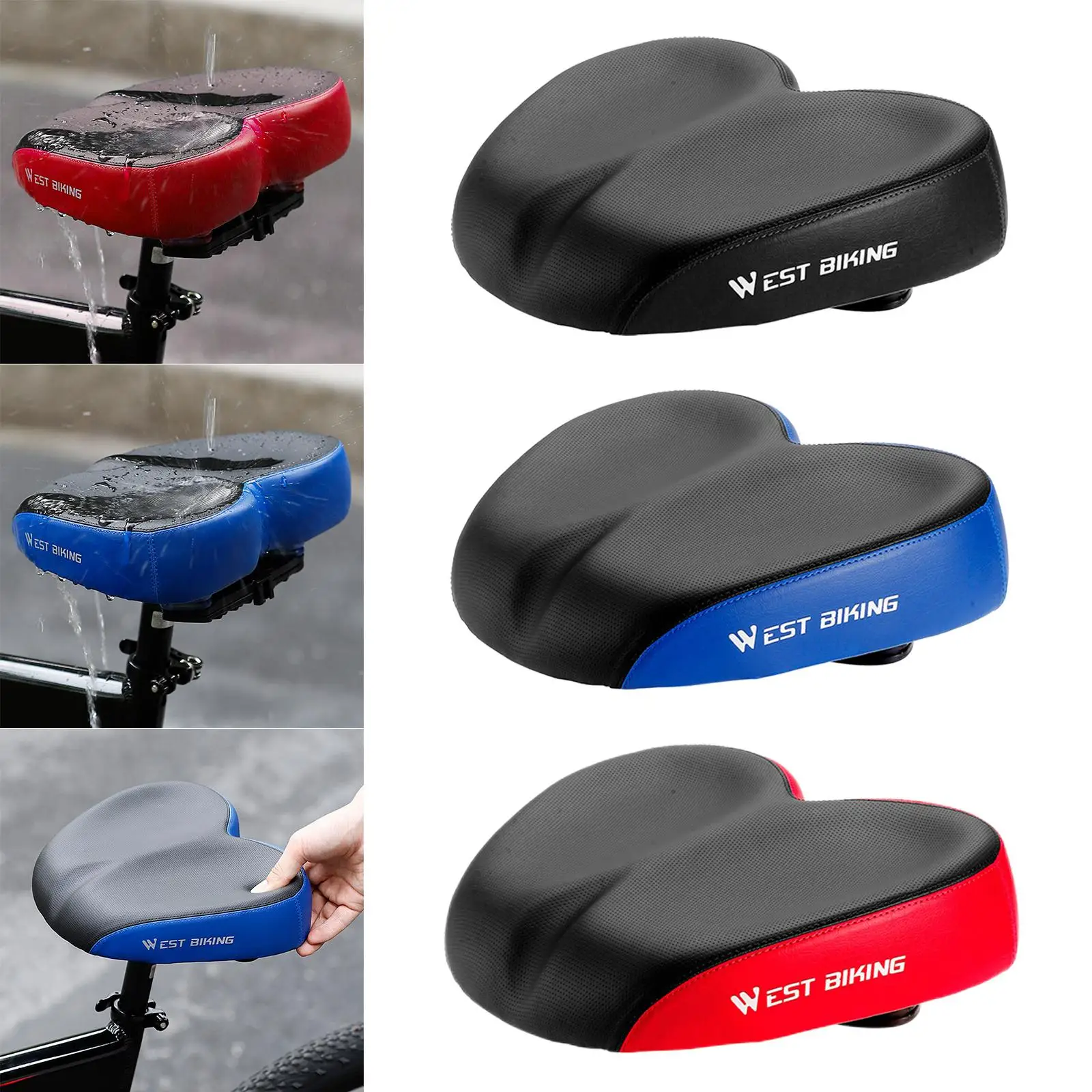 Bicycle Saddle Cycling Parts Replacement Shockproof Noseless Widen Thicken Men