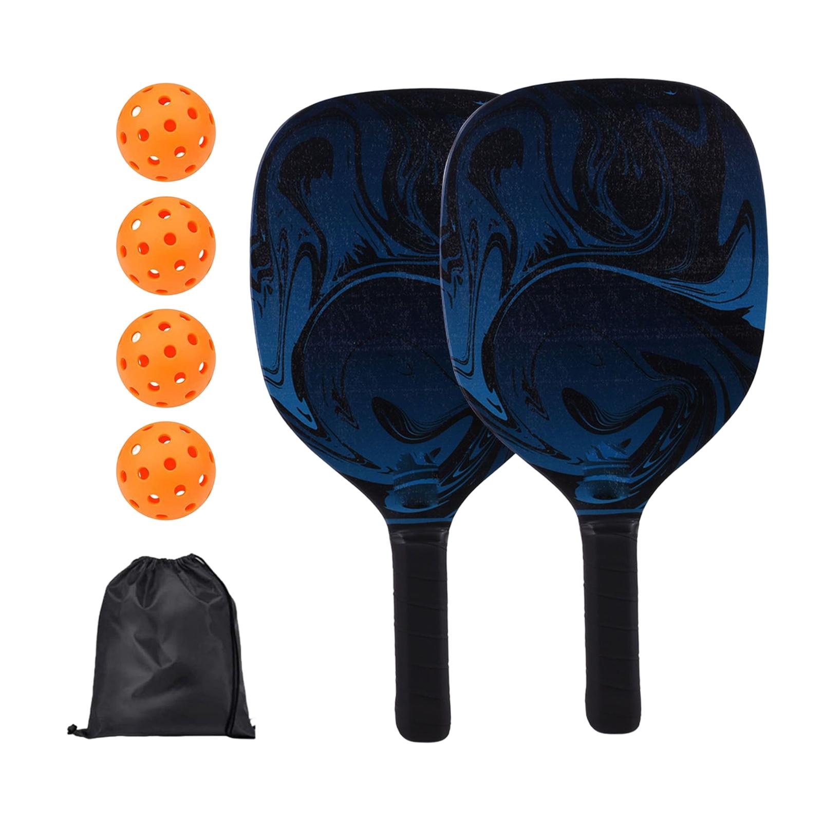 Pickleball Paddles Set Wooden Storage Bag and 4 Balls for Beach or Park