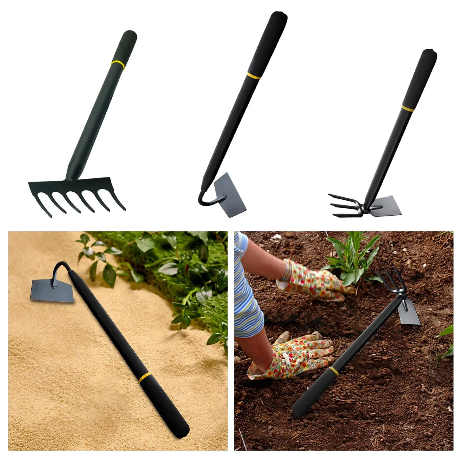 Gardening Hoe Rake Hand Tool Lightweight Garden Farm Tools Long Handle Garden Weeder Hand Tool for Gardening Loosening Digging
