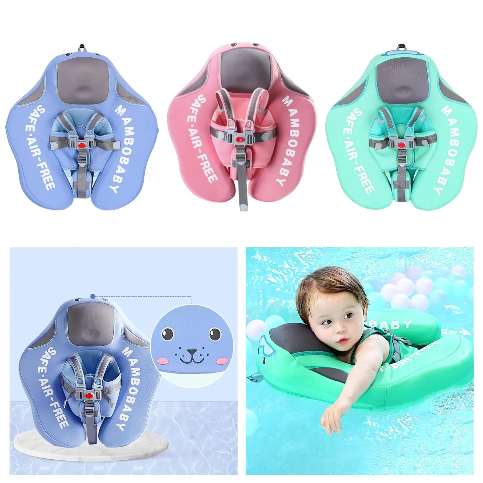 Non-Inflatable Swimming Rings Swimming Pool Float Rings for Newborn Baby Swim Trainer Beach Pool Toys Accessories