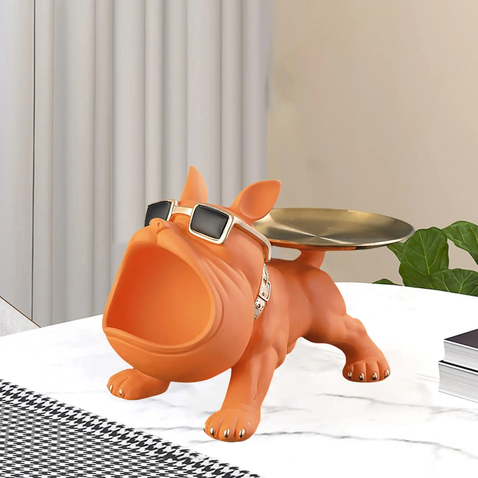 Resin Dog Desk Storage  Tray Statue Animal Sculpture Tableration Multifunction r Storage Container