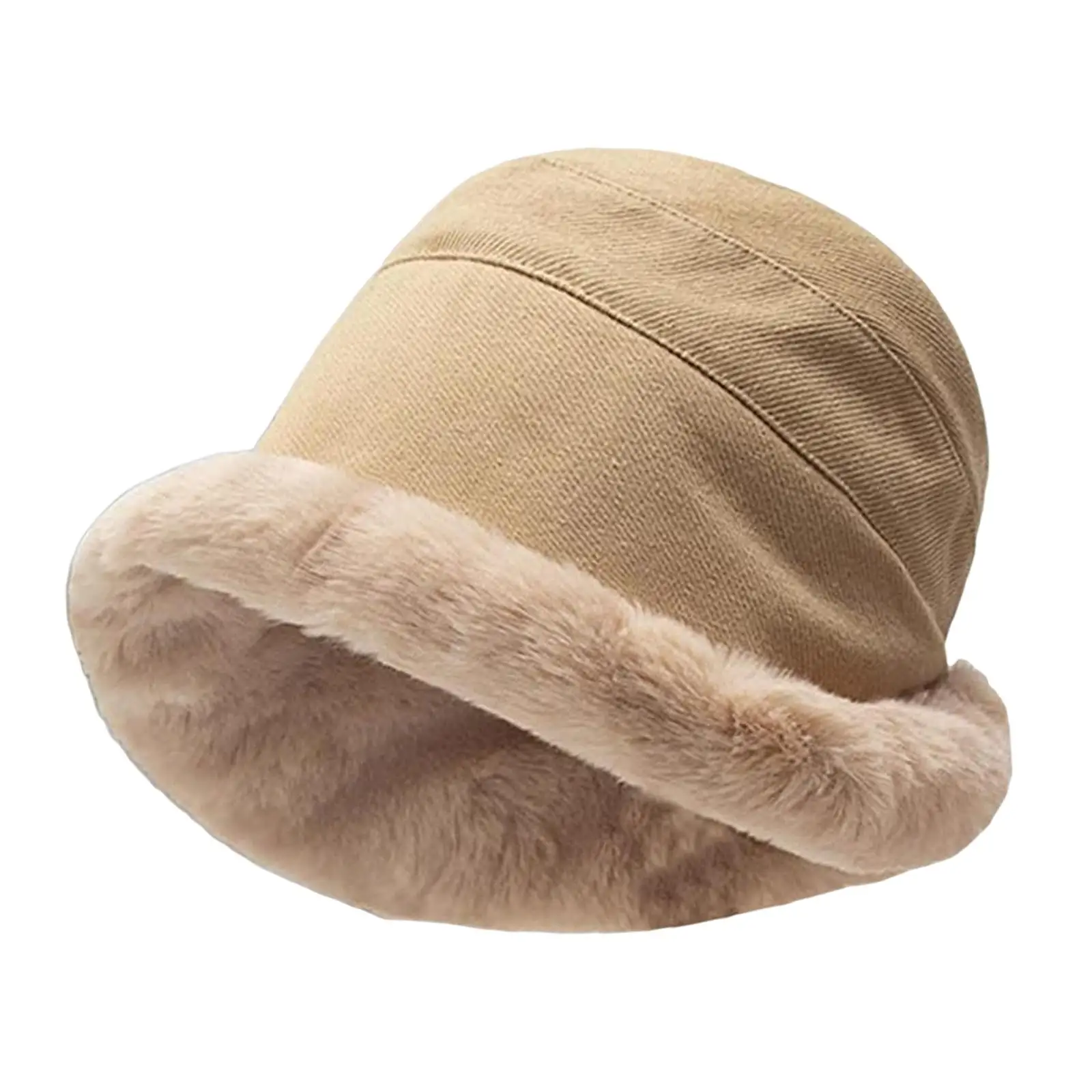 Winter Bucket Hat Casual Comfortable Fashion Solid Color Windproof Plush Warm Soft for Ladies Girls