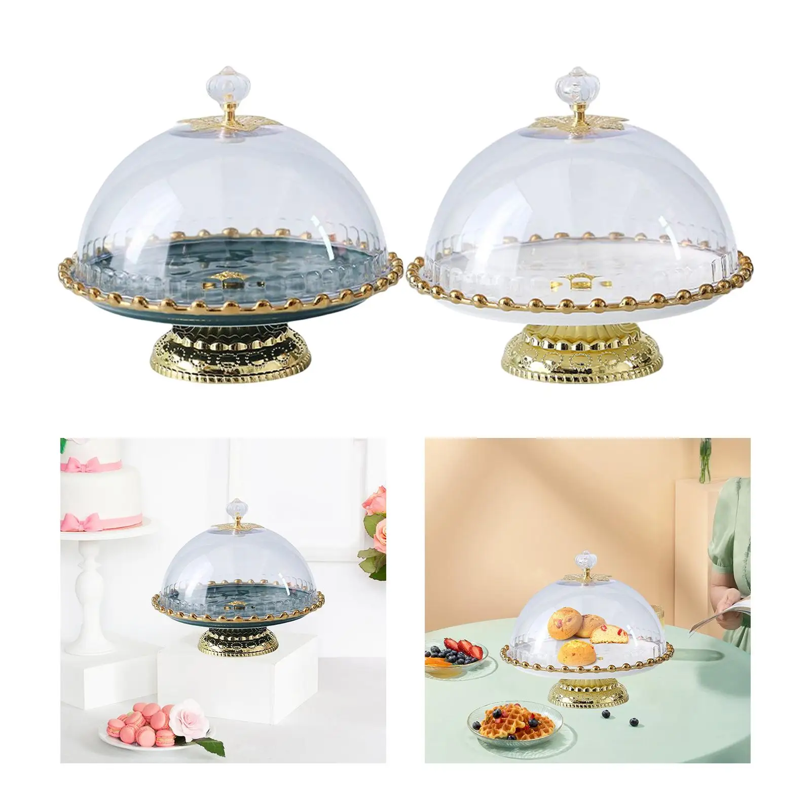 Nordic Ceramic Cake Stand Cupcake Plate with Dome Serving Platter Candy Plate Dish Containers Fruit Rack for Dessert Party Bread