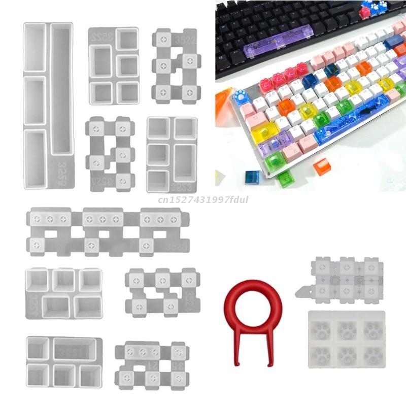 Epoxy Resin Mold Computer PC Gamer Pet Paw Keycaps Silicone Molds Compatible for Cherry MX Mechanical Gaming Keyboard