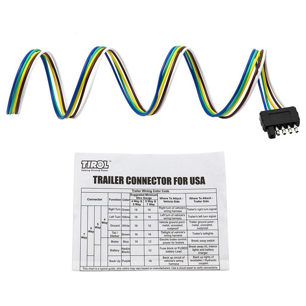 Trailer Light Plug Wiring Harness Connector with 36`` Extension Wire US