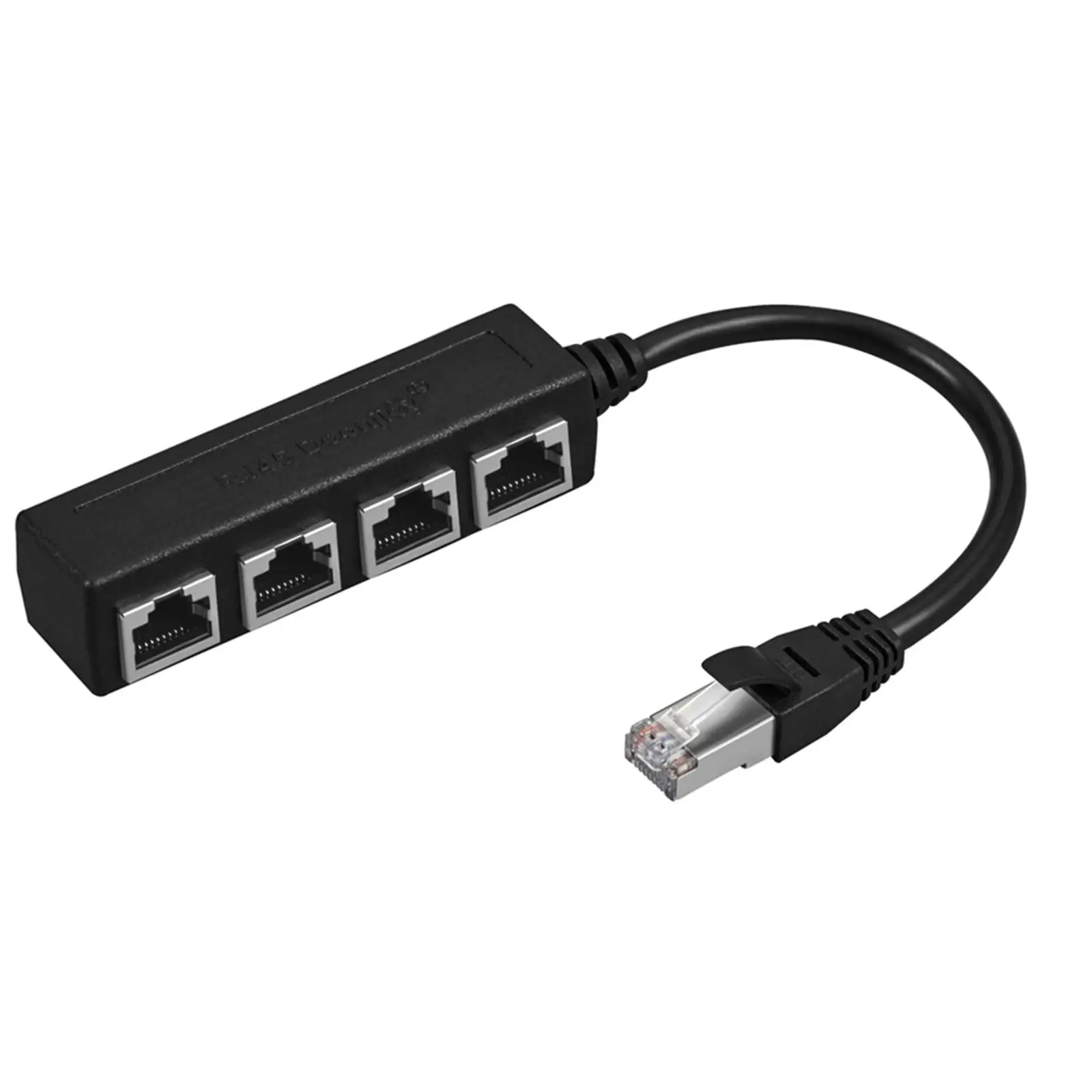 Ethernet Splitter, 1 Male to 4x Female Plug and 1 to 4 Port LAN Network Extension Cable Connector, for Laptop PC Computer.
