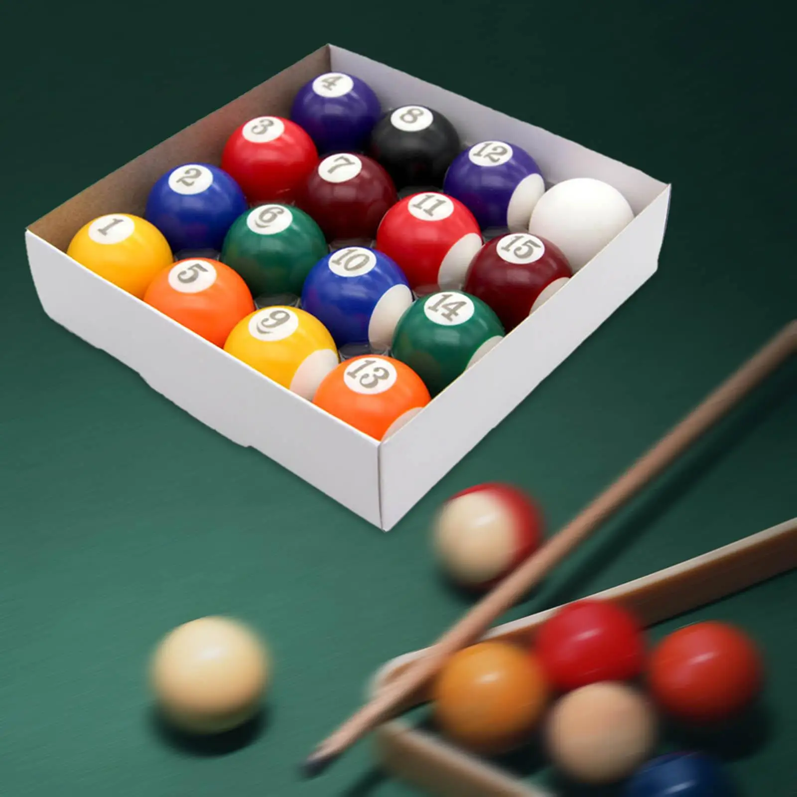 16Pcs Billiard Ball Set 1.26`` Resin Table Accessory Children Billiard Ball Toy Mini Pool Ball for Sports Games Bars Game Rooms