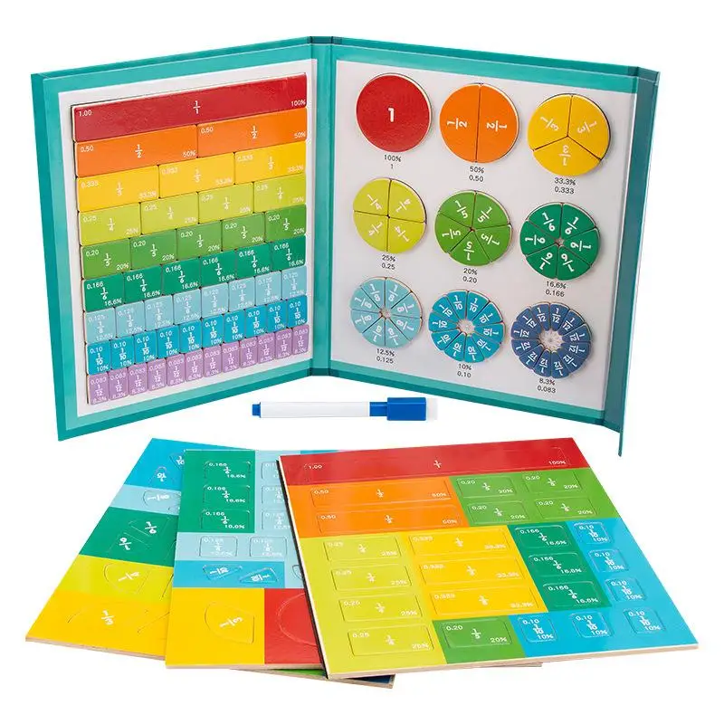 Magnetic Fraction Tiles Math Manipulatives for Interaction Color Recognition