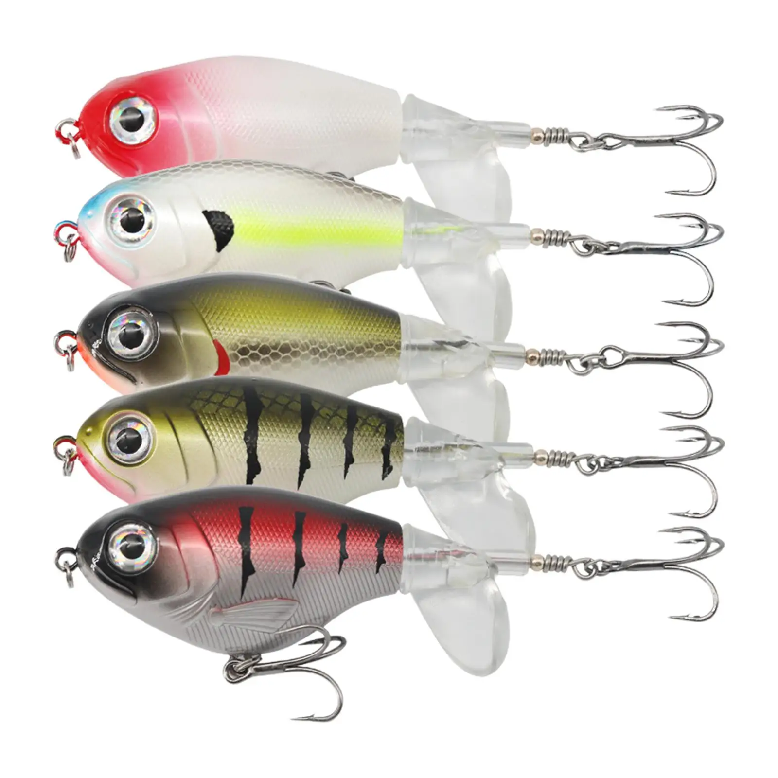 5x Fishing Lures Propeller Tail Swimbaits Hard Baits for Saltwater