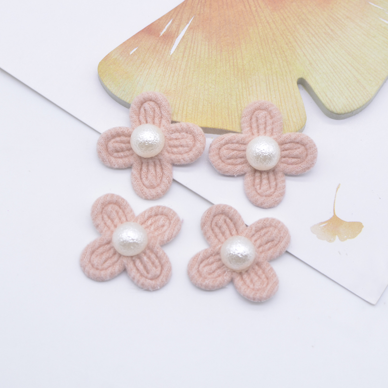 30 Stück 20 mm Blumen mit Perlenapplikationen für Kleidung, Hut, Leggings, Nähflicken, DIY, Kopfbedeckung, Haarspangen, Schleife, Dekor-Zubehör – Detail 6