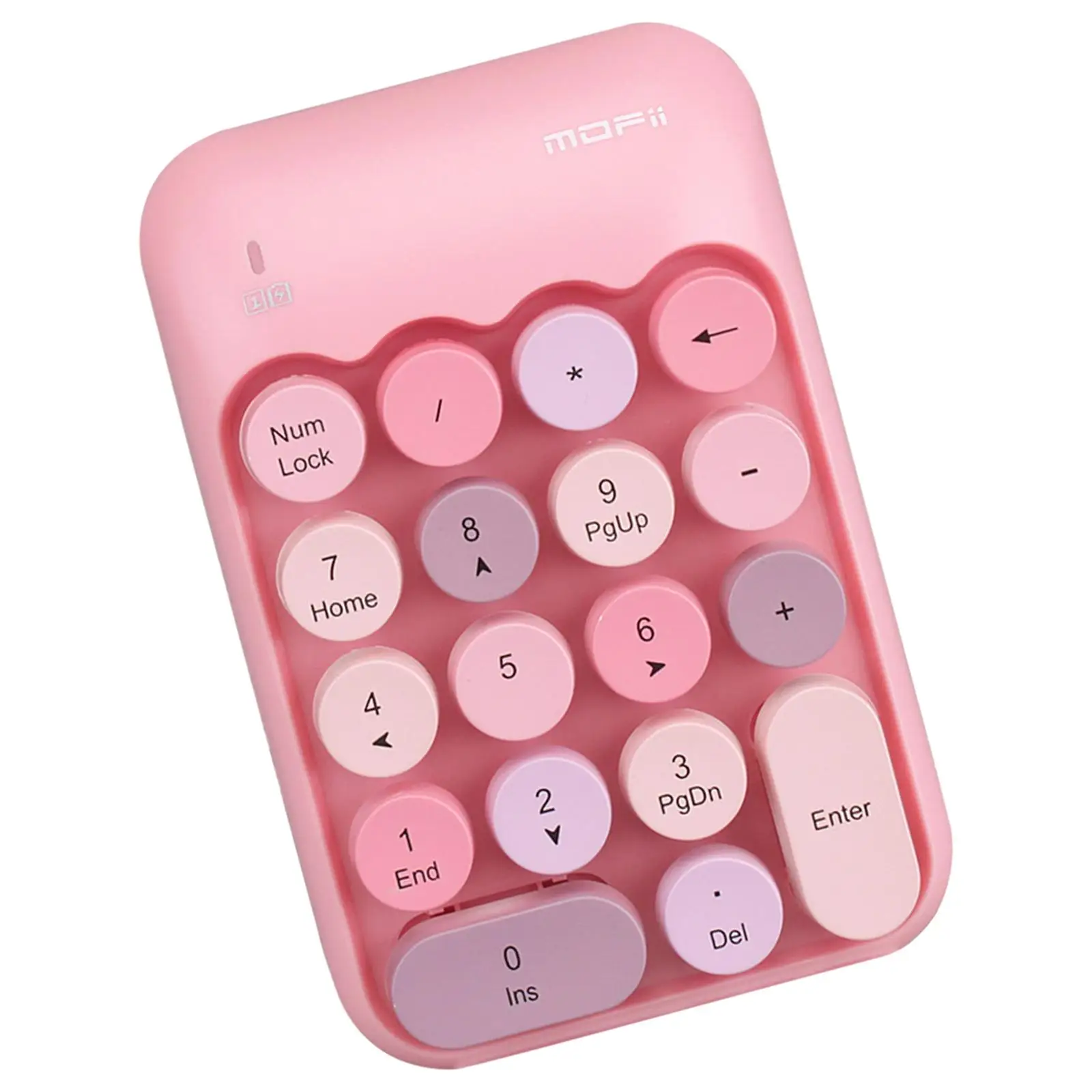 Wireless Numeric Keypad, 18 Round Key 2.4 GHz USB Financial Accounting Keyboard Extensions Number Keyboard for Desktop PC Laptop