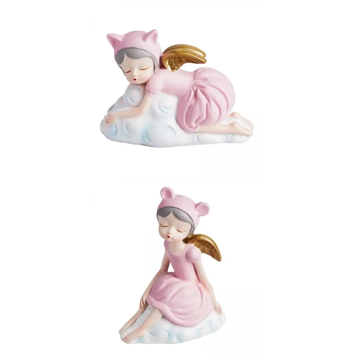 2pcs Modern Girl Statue Ornament Craft Desk for Birthday Gift