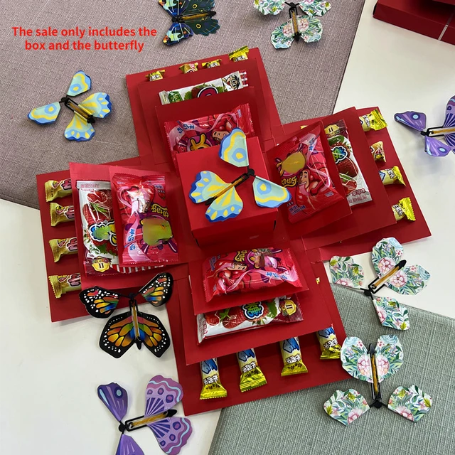 Creative Holiday Gift Explosion Box DIY Valentines Day Surprise Explosion  Handmade With Magic Flying Butterfly Birthday Gift Box - AliExpress