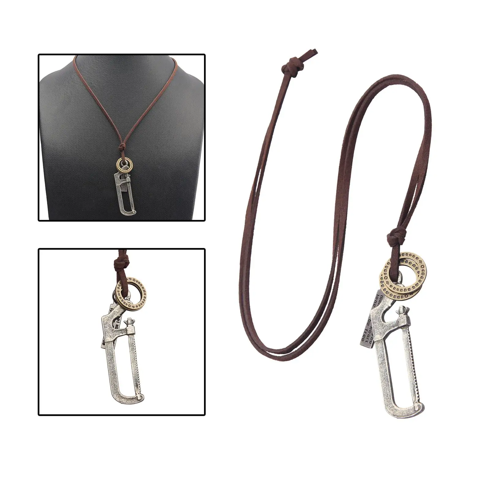 Men PU Leather Necklace Cool Trendy for Birthday Gift Anniversary Graduation