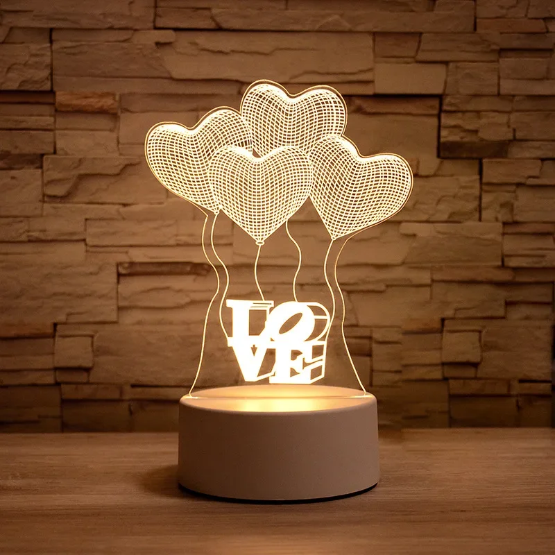 3D Lamp Acrylic USB LED Night Lights Neon Sign Lamp Xmas Christmas Decorations for Home Bedroom Birthday Decor Wedding Gifts