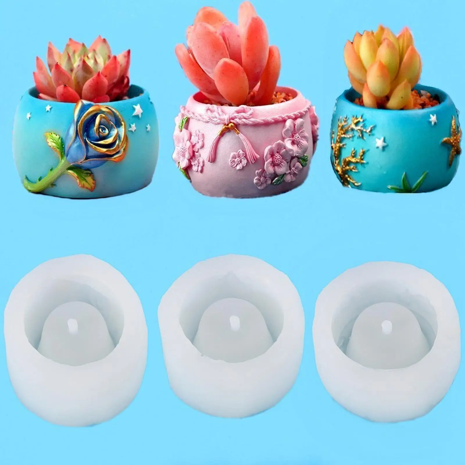 Flower Pot Mold Planter Container Clay Mould DIY Craft Home Decor Tool