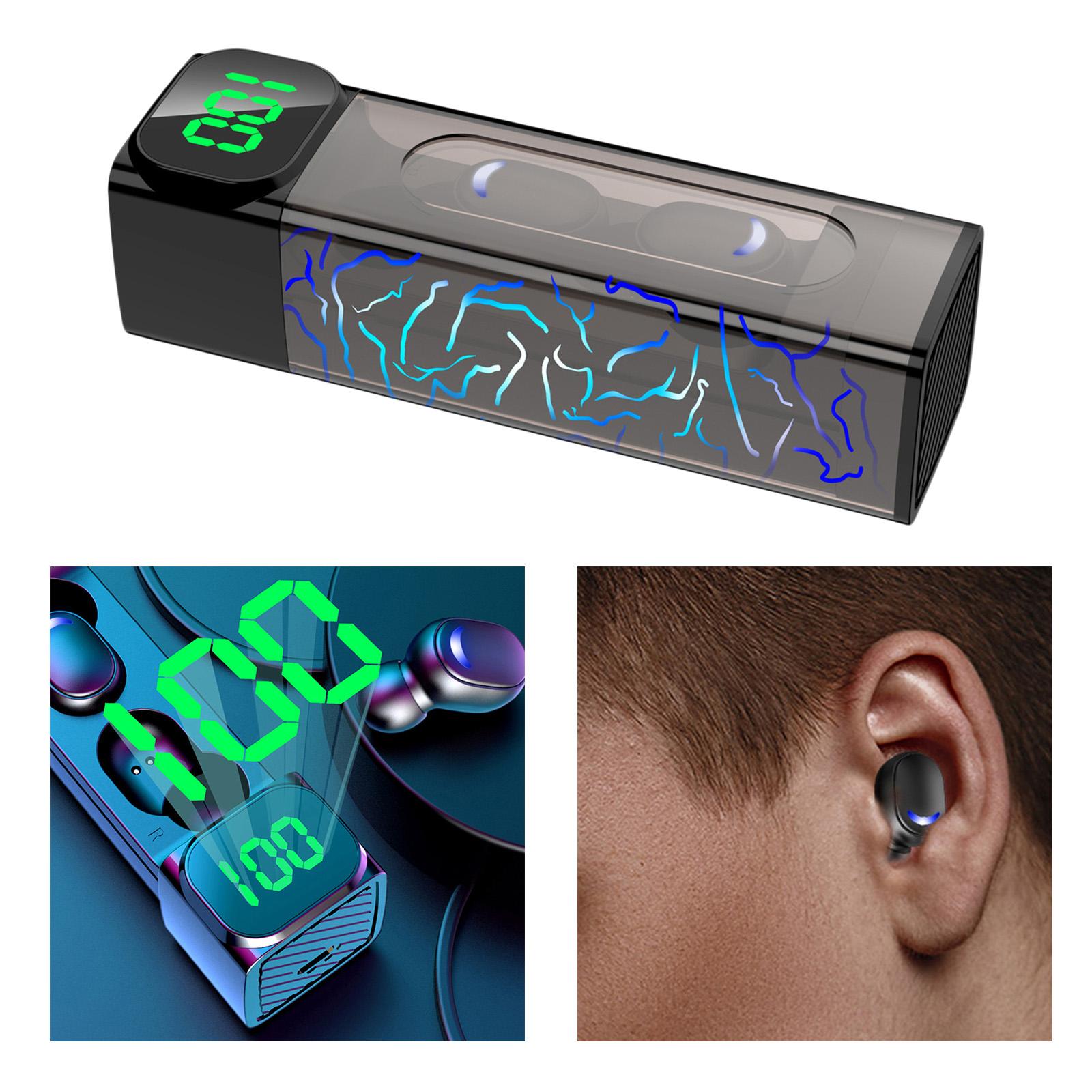 Bluetooth 5.1 Earbuds Intelligent Digital Display Gaming Earphones Crack Breathing Light with Mic Sports Headset Sports Running