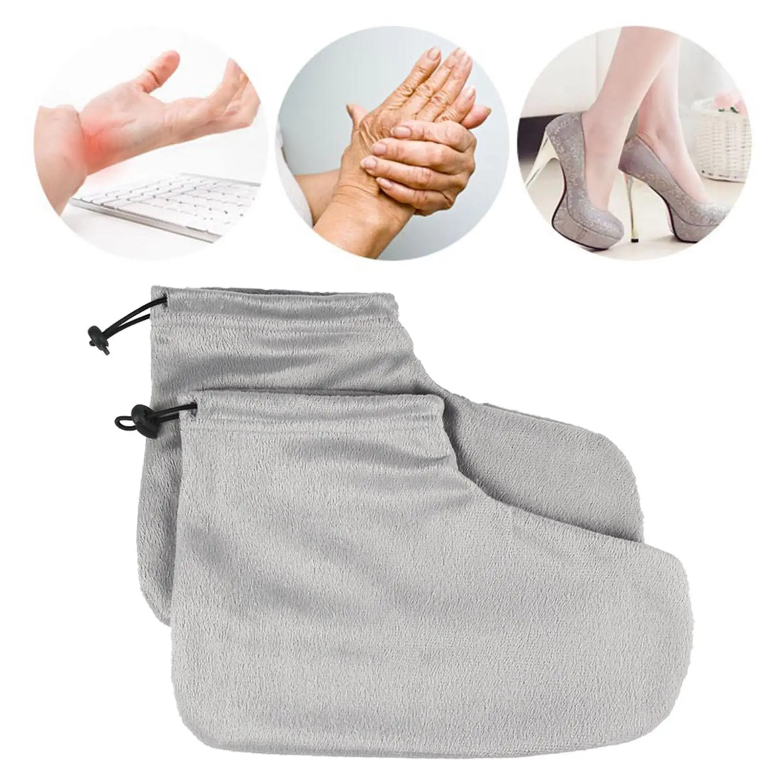 2 Pieces Paraffin Wax Mitts for Hand and Feet Skin Care Heat Wax Mitten Infrared Machine Keep Warm Wax Booties Nail Art Tools