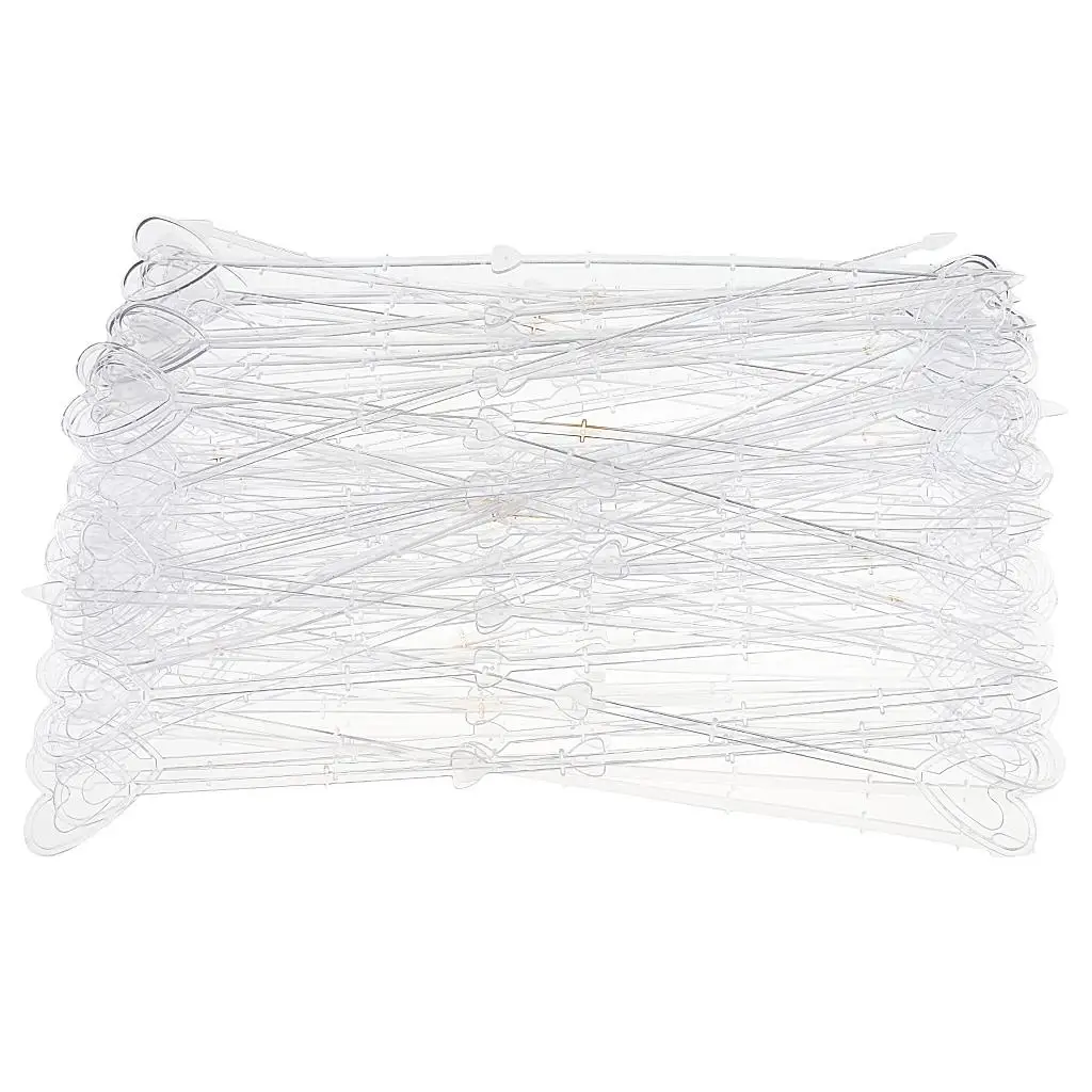 80 Pieces 13 Inch Heart Head Straight Clear Plastic Card Holder Floral Pick for Weddings, Birthday Parties, Events Decorations