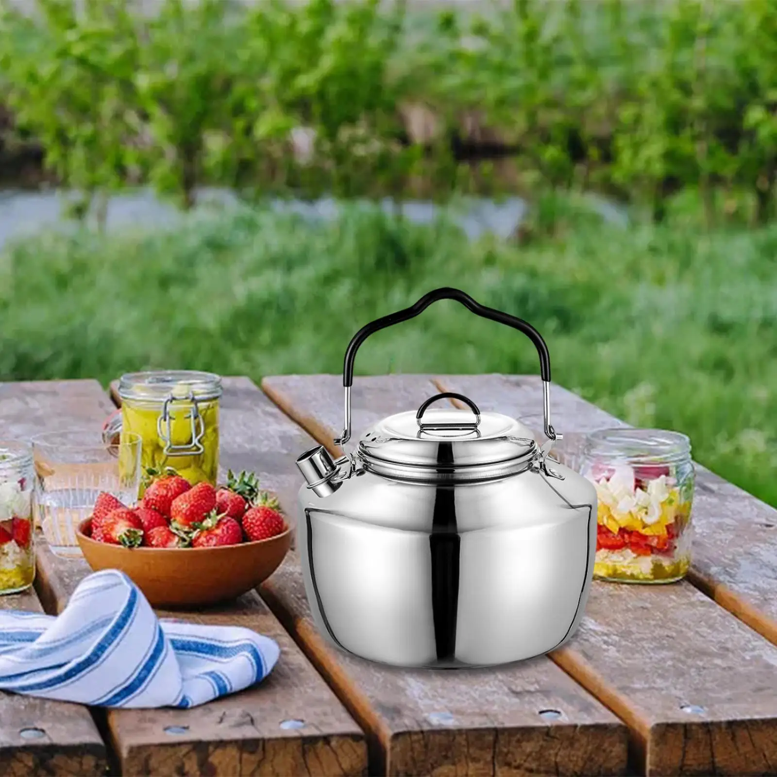 Outdoor Camp Kettle Teapot 1.Short Spout Sturdy Practical Tea Kettle