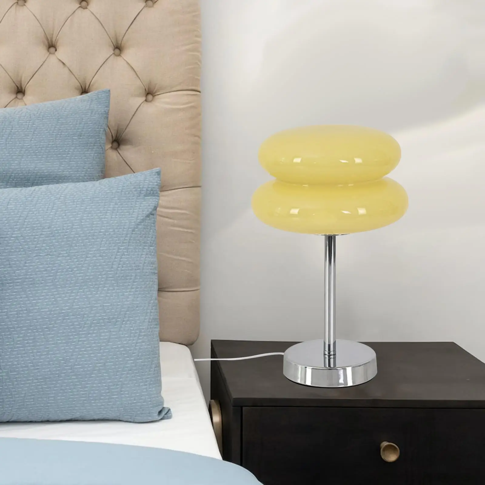 Egg Tart Mushroom Lamp Glass Table Lamp INS Atmosphere for Office desklight